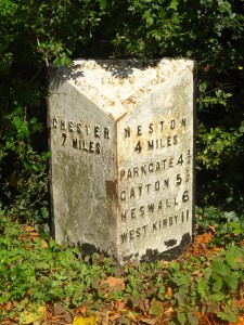 A surviving cast iron milestone, near Badger's Rake Lane
